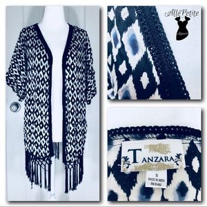 🍒 Tanzara Shawl Cardigan With Fringe